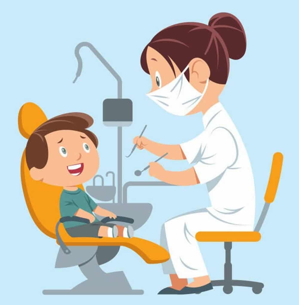 طفل عند طبيب الأسنان يعاني التهابات اللثة